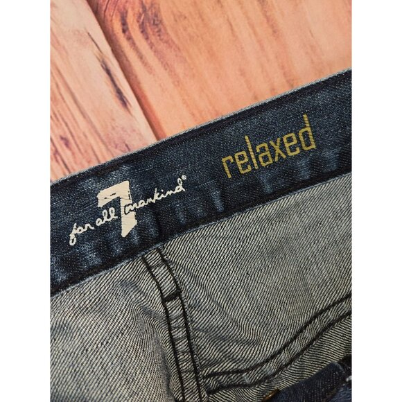 7 For All Mankind Mens Relaxed Fit Jeans 32x34 Blue Denim - Picture 4 of 9
